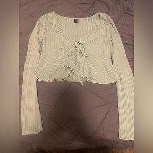 Mint Green Long Sleeve Crop Top